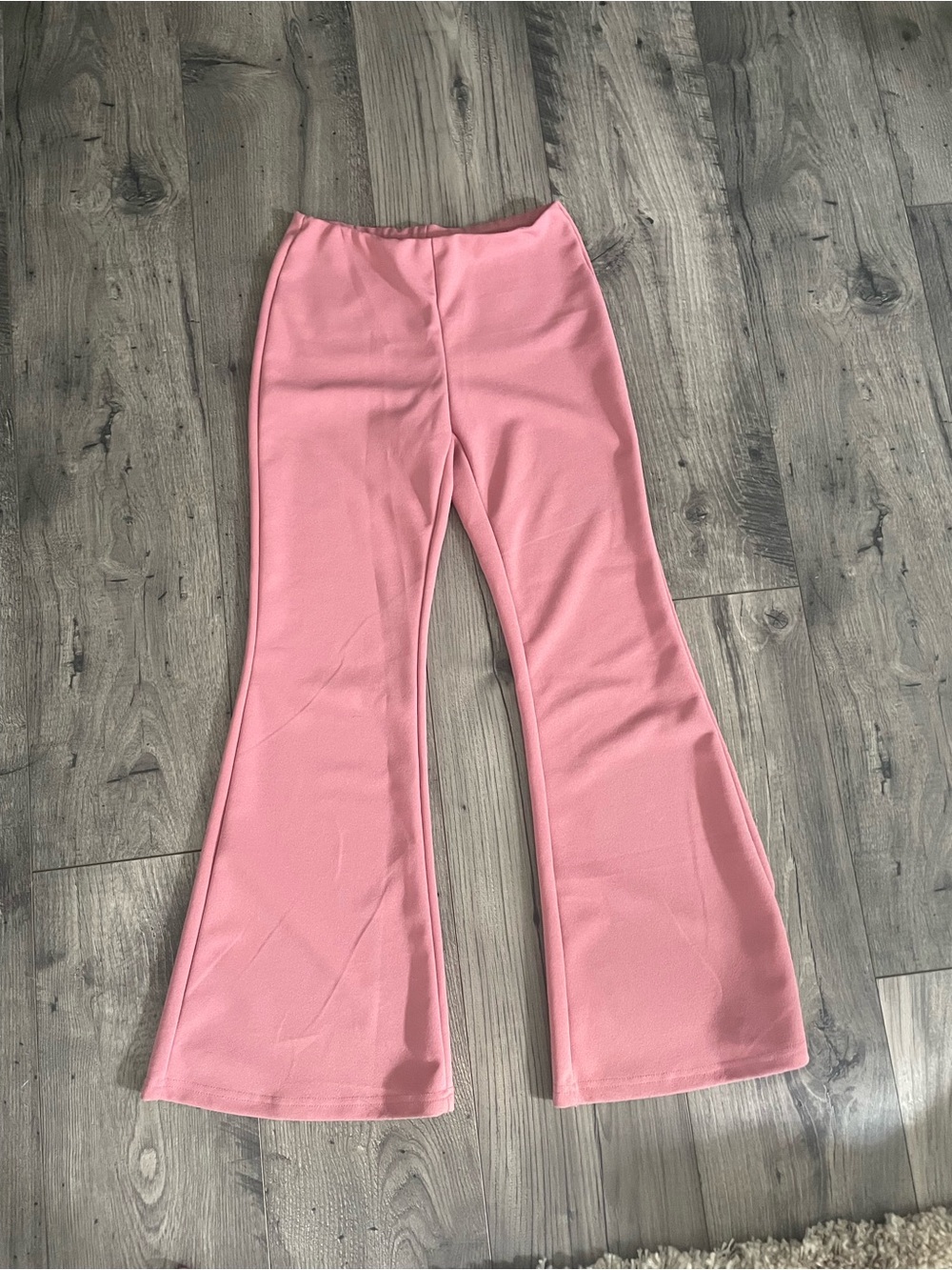 Womens Pink Flared Knit Pants